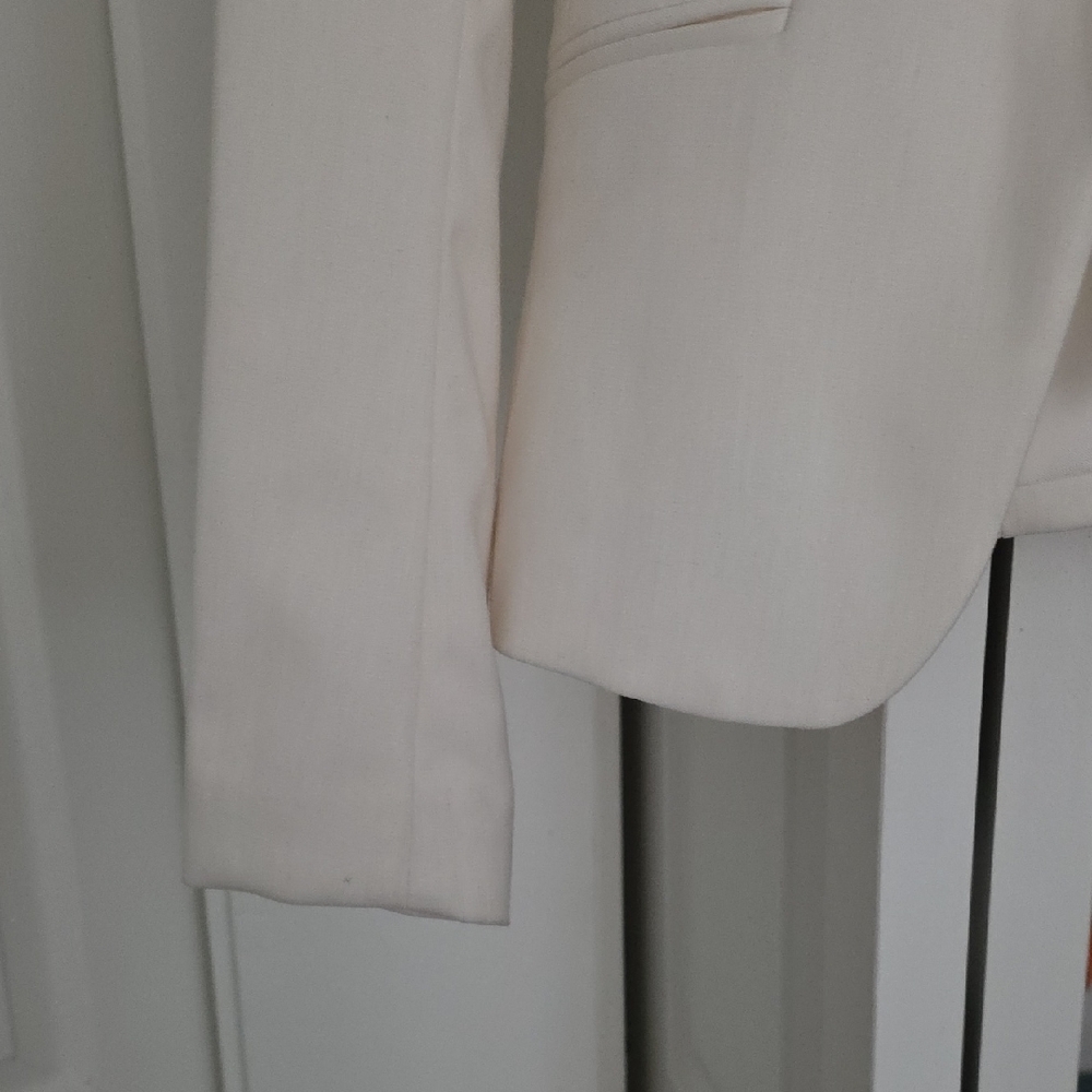 Classic Cream Single-Button Blazer for Women Sz XSmall 17×23 - Picture 4 of 10